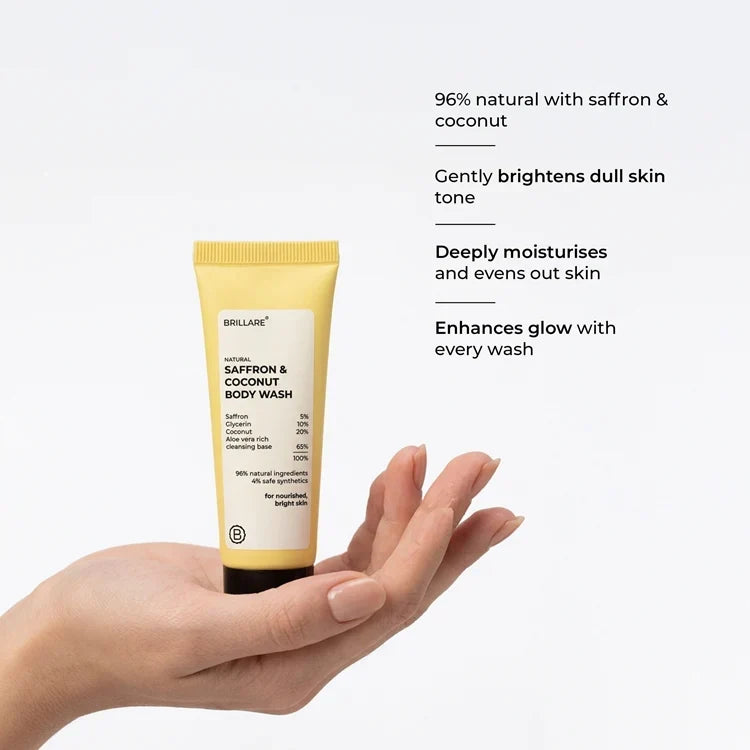 Brillare - Mini Saffron & Coconut Body Wash 20ml - Nexus hair