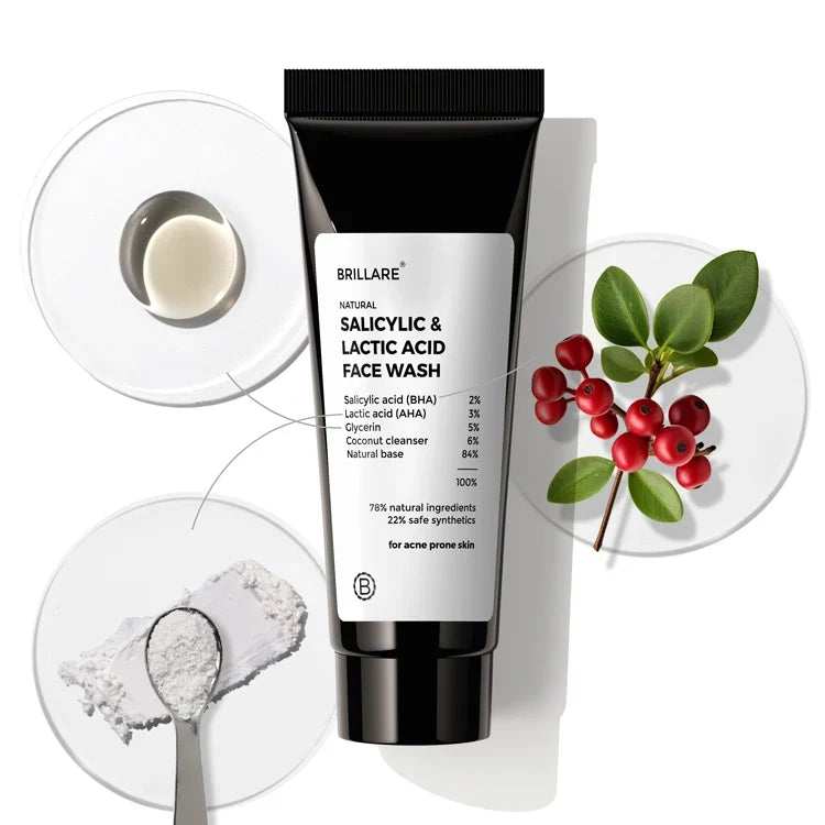 Brillare - Mini Salicylic & Lactic Acid Face Wash For Acne Prone Skin 20ml - Nexus hair