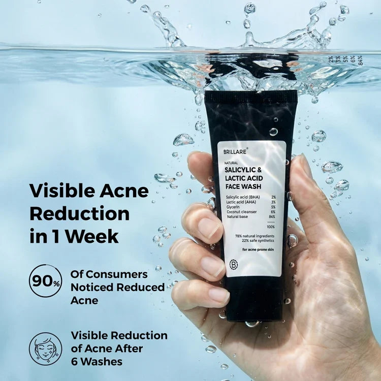 Brillare - Mini Salicylic & Lactic Acid Face Wash For Acne Prone Skin 20ml - Nexus hair