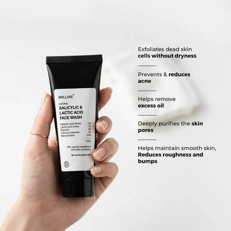 Brillare - Mini Salicylic & Lactic Acid Face Wash For Acne Prone Skin 20ml - Nexus hair