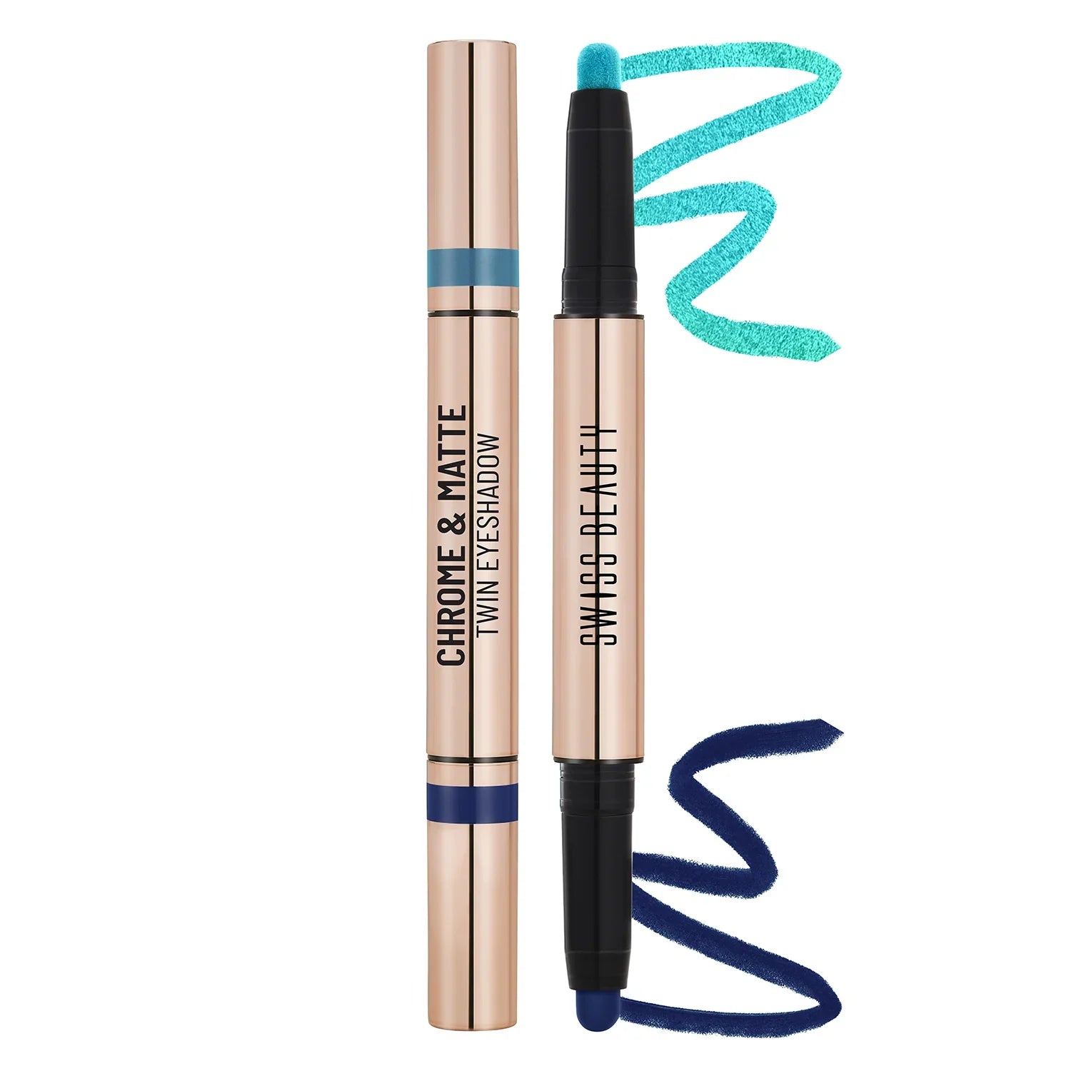 Swiss Beauty - Chrome & Matte Twin Eyeshadow Shade No. 02 Aqua Moon
