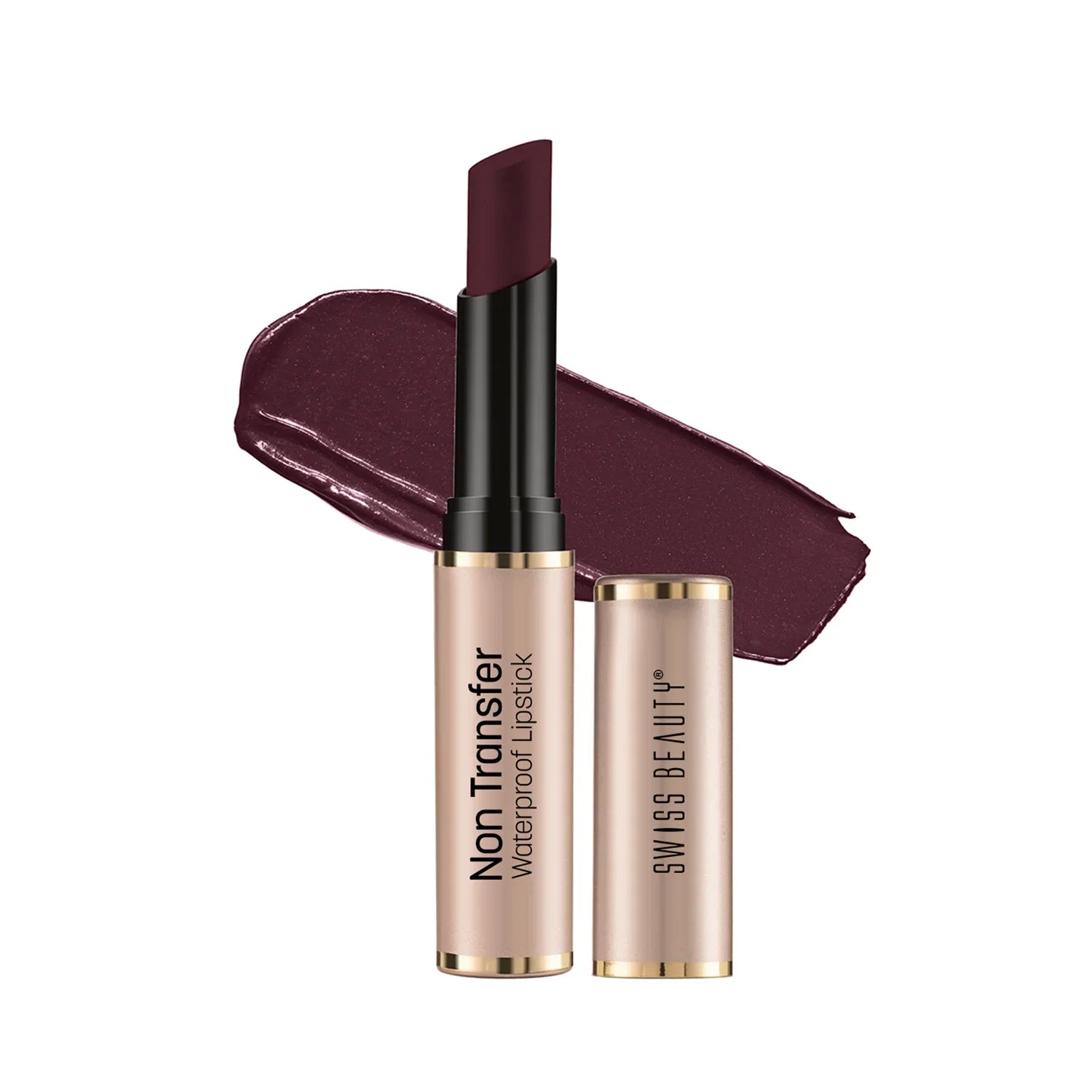 Swiss Beauty - Non-Transfer Waterproof Lipstick Mulberry Villain Shade No. 424
