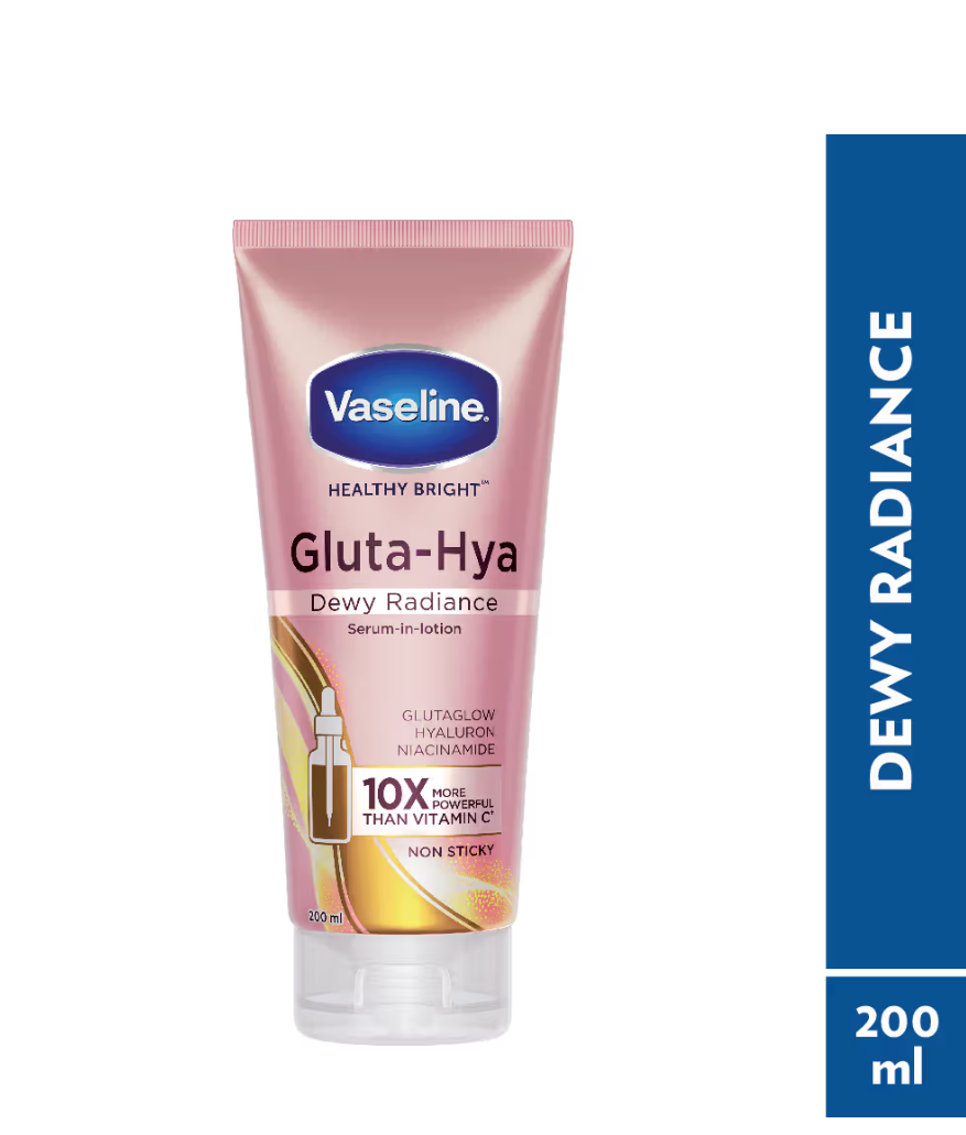 Vaseline Gluta-Hya Dewy Radiance Lotion Bright, Glowing Skin Glutathione Infused Moisturizer 200ml - Nexus hair