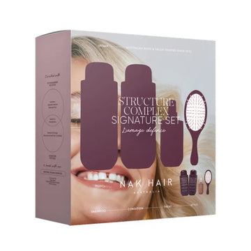 Nak Hair - Signature Structure Complex Quad Pack - Structure Complex Protein Shampoo 350ml, Structure Complex Protein Condition 350ml, Styling Polish 100ml and Hair Brush