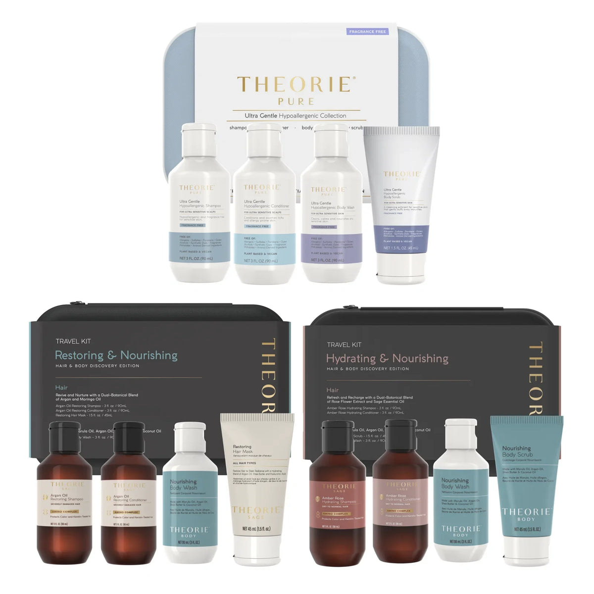 Theorie - Restoring & Nourishing Travel Kit 4pc