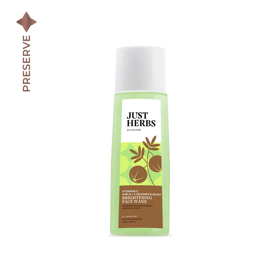 Just Herbs - Brightening Face Wash - Vitamin C Amla & Liquorice Root: 100ml - Nexus hair