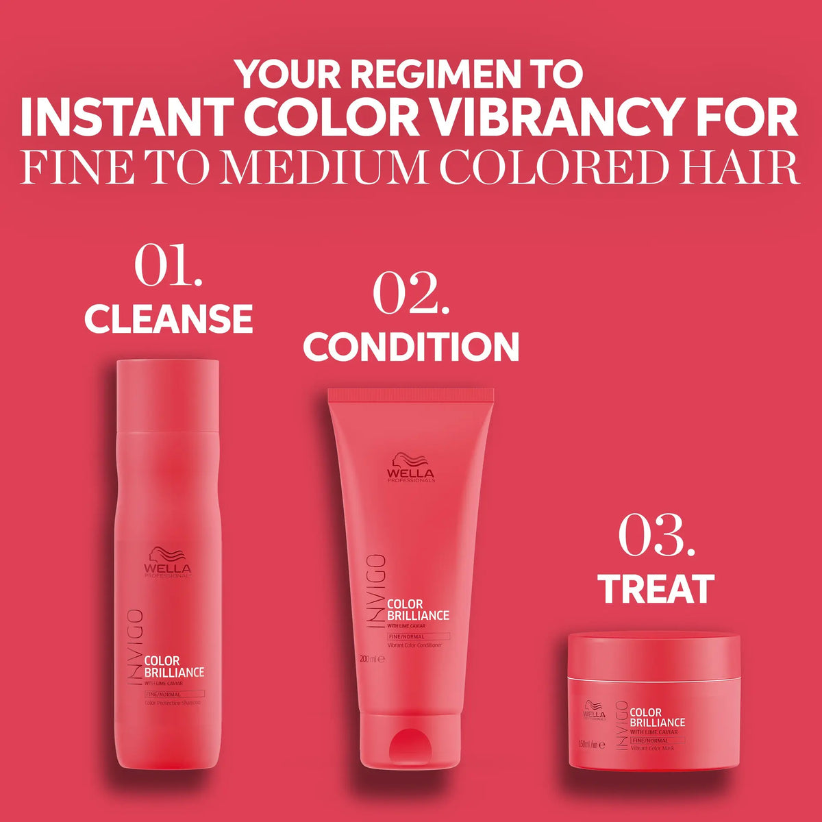 Wella Professionals - Invigo Color Brilliance Shampoo, Conditioner & Mask Trio Big Bundle