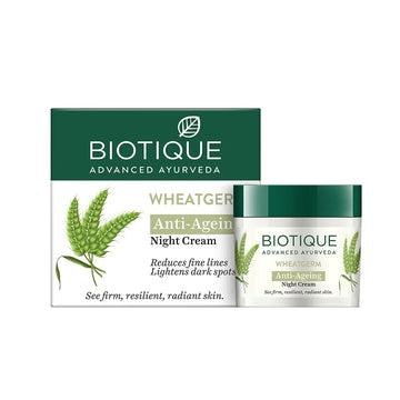 Biotique Wheatgerm Anti-Ageing Night Cream - Targeting Wrinkles & Dull/Dry Skin 50g