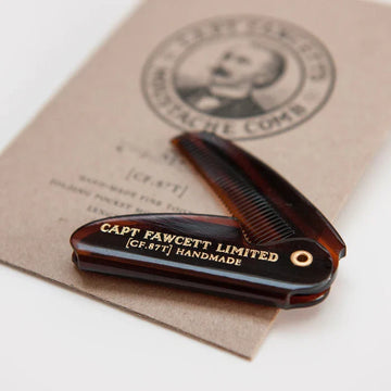Captain Fawcett - Folding Pocket Moustache Comb (7778)