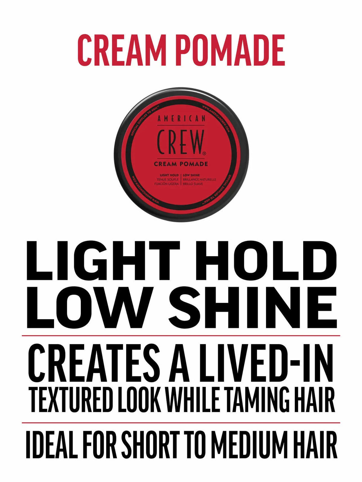 American Crew - Cream Pomade Light Medium Hold 85g