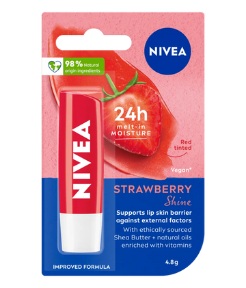 Nivea 24 Hr Melt-In Moisture Lip Balm - Strawberry Shine - Nexus hair