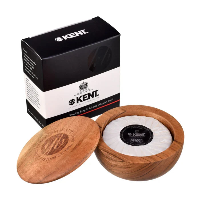 Kent - Luxury Shaving Soap in Dark Wood Bowl