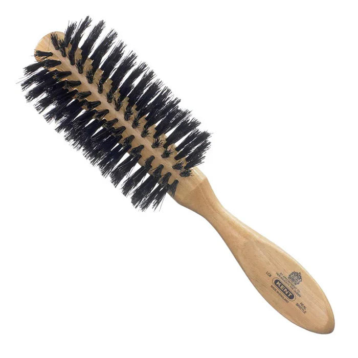Kent - LC8 Ladies Finest Cherrywood Pure Black Bristle Half Round Brush