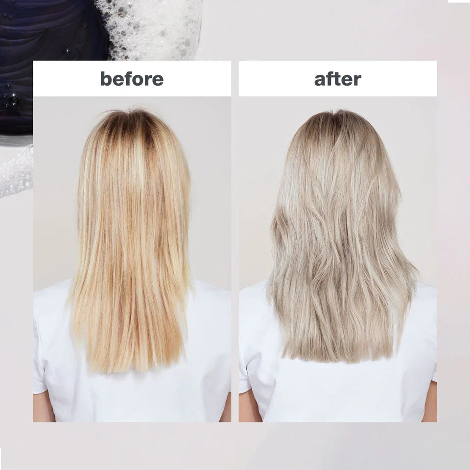 Before and after using Milk Shake Icy Blonde shampoo