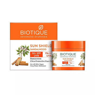 Biotique Sun Shield Sandalwood 50+SPF Ultra Protective Sunscreen Cream 50g