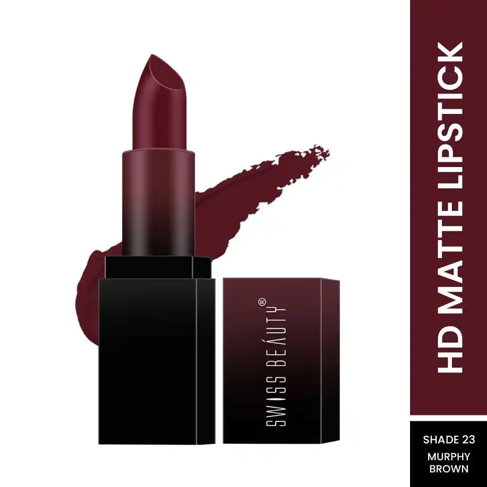 Swiss Beauty - HD Matte Lipstick Murphy Brown Shade No. 23