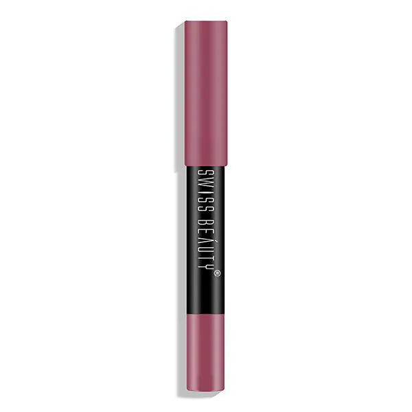 Swiss Beauty - Stay On Lip Crayon Matte Finish for 12hr Shade No. 18 Mauve On
