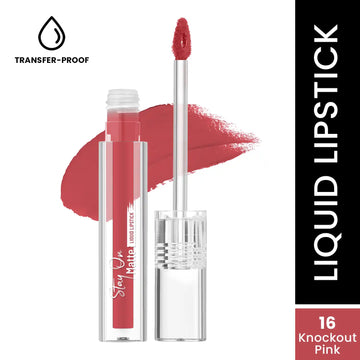 Swiss Beauty - Stay On Matte Liquid Lipstick Shade No. 16 Knockout Pink