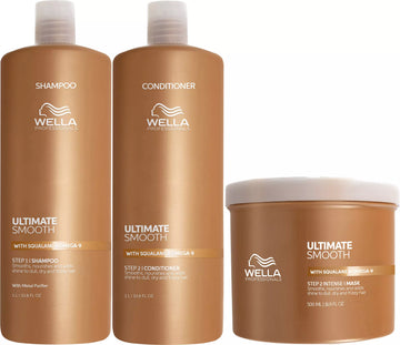 Wella Professionals - Ultimate Smooth Shampoo, Conditioner & Mask Trio Big Bundle